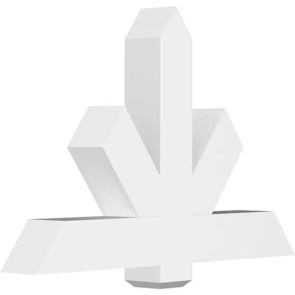 Ekena Millwork Kennewick Architectural Grade PVC Gable Bracket, 48"W x 32"H x 6"D x 6"F, 16/12 Pitch GBP048X32X0606KEN00 - main